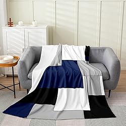 Feelyou Kids Navy Blue Geometric Plush Blanket