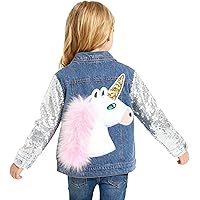 WELAKEN Girls' Rainbow Sequin Jacket - Sparkly Zipper Bomber With Pockets For Toddler & Kids - View #8