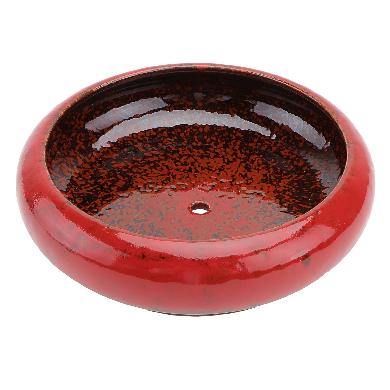 DOITOOL Hydroponic Flower Pot Creative Succulent Planter Ceramic Gardening Pot 7.28In Shallow Bowl Shape for Indoor Outdoor Decoration