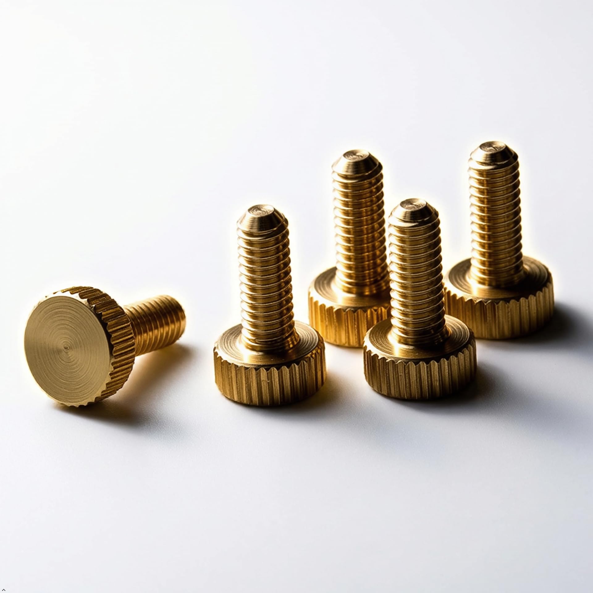 PrecisionGeek® M3 Knurled Thumb Screws Brass – CNC Machined Fasteners for Metal, Wood, Acrylic & Electronics – Hand Tightening (Flat – 10 mm – 5 pcs)