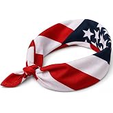 Shimmer Anna Shine Red White and Blue American Flag Bandana Headband USA for Men and Women - Neck and Face Scarf Head Wrap