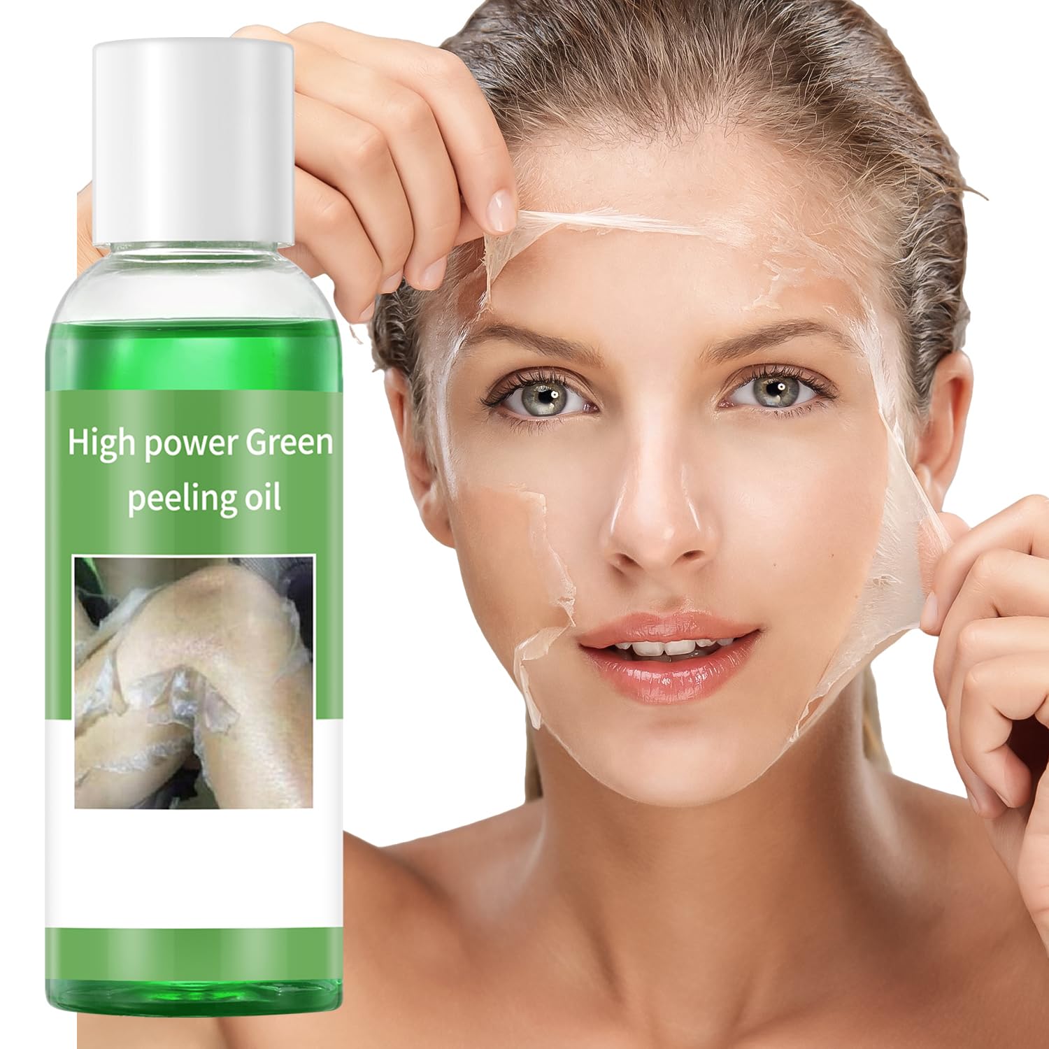 Exfoliating Green Peeling Oil for Facial Exfoliant Peel, Exfoliating Peeling Solution for Body and Face, Skin Peel At Home