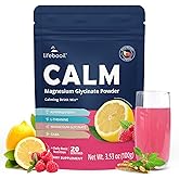 Calm Magnesium Powder Drink Mix, Raspberry Lemonade with Ashwagandha, Prebiotics, GABA, Vitamin D, L-Theanine, No Sugar Calm Support for Sleep, Stress & Muscles | 20 Serving