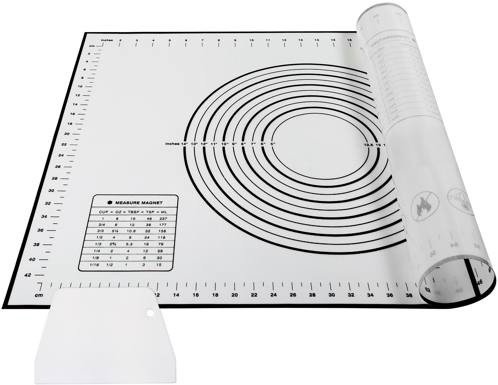 AJOXEL Silicone Baking Mat 70 x 50 cm, Rectangular, Black, Non-Stick, Measurement Marks, Easy to Clean