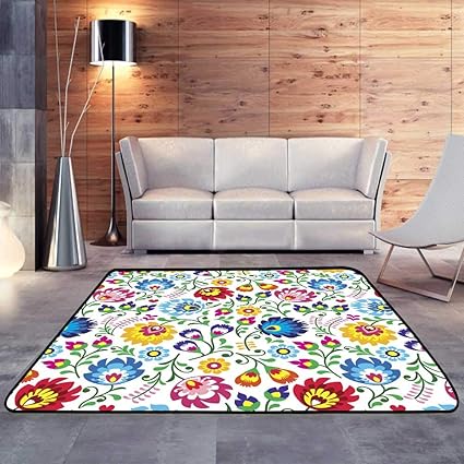 Amazon コンテンポラリーインドアエリアラグ シームレス植物テクスチャ 葉とベリー付きヴィンテージエントランスマット 63 X 94 W160cm X L240cm Hobeauty Home ラグ カーペット 通販