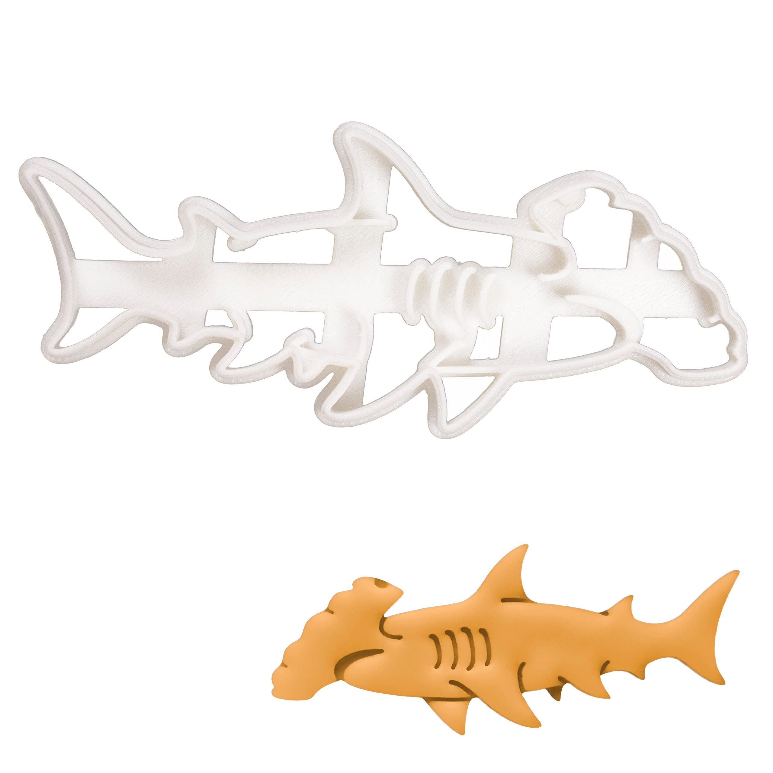 BAKERLOGY Hammerhead Shark Cookie Cutter - Detailed Biscuit Cutter Design for Baking and Crafts, Ideal on Fondant, Dough, Clay