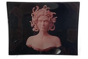 Glass Rolling Tray “Pink Medusa” Shatter Resistant 5" x 6.5" Tobacco Smoke Accessories - Tray God