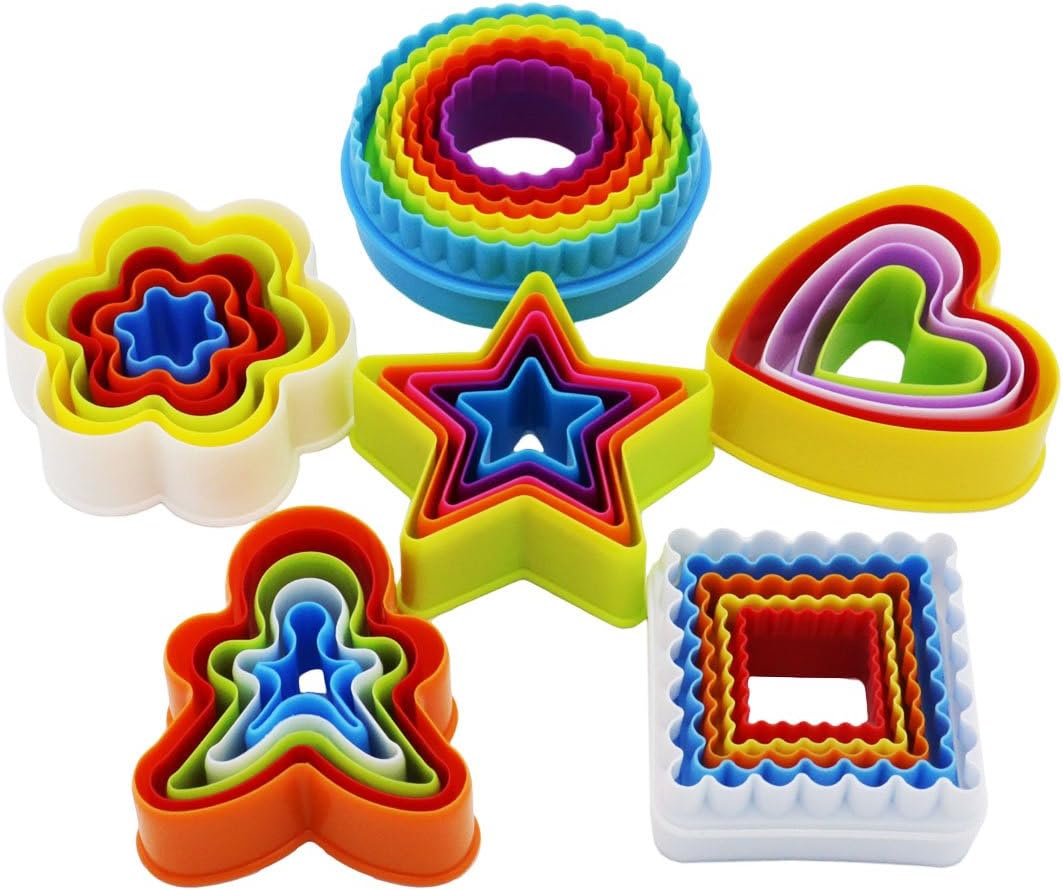 Cookie Cutter Shapes Set, 32Pcs 6 Shapes Biscuit Cutters Shapes