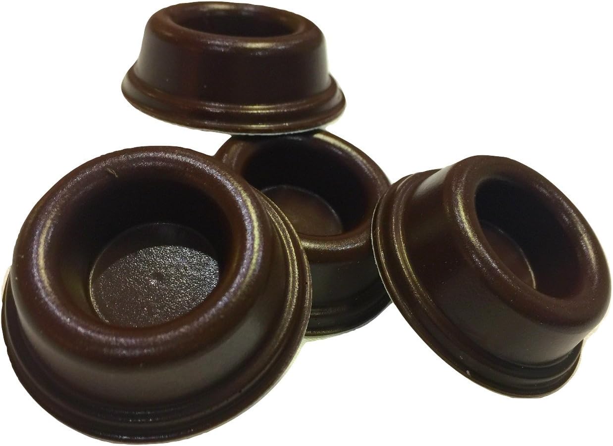 Rubber Door Stopper Bumpers (Pack of 4) Brown Made in USA Self