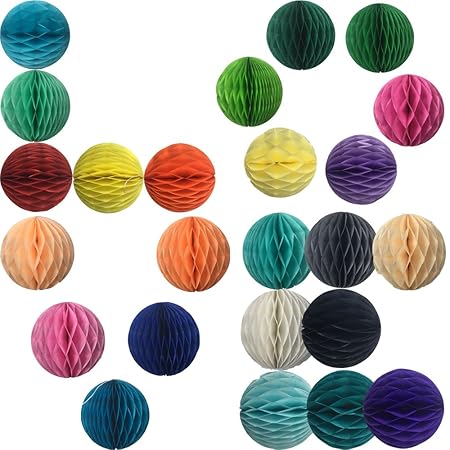 Wabenbälle aus Seidenpapier, verschiedene Farben, für Babyparty, Geburtstag, Hängedekorationen, Party, Hochzeit, ca. 10,2 cm,