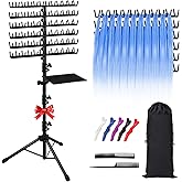 Klvied 144 Pegs Metal Braiding Hair Rack,Adjustable Braiding Rack Stand for Hair,Portable Braiding Rack with carrying bag and