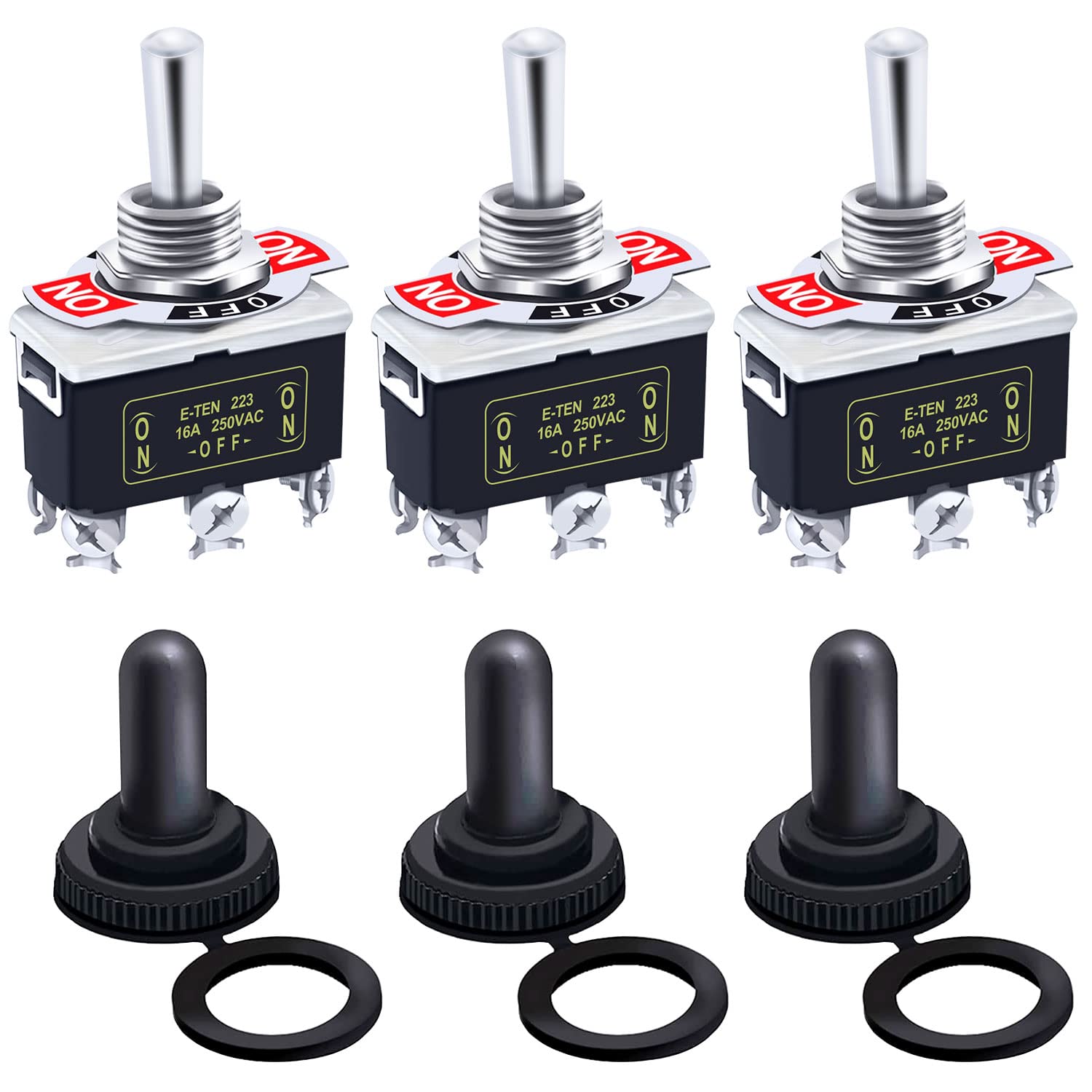 Mua Twidec/3Pcs Heavy Duty Rocker Momentary Toggle Switch 16A 250V AC ...