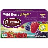 Celestial Seasonings Wild Berry Zinger Herbal Tea, Caffeine Free, 20 Tea Bags Box