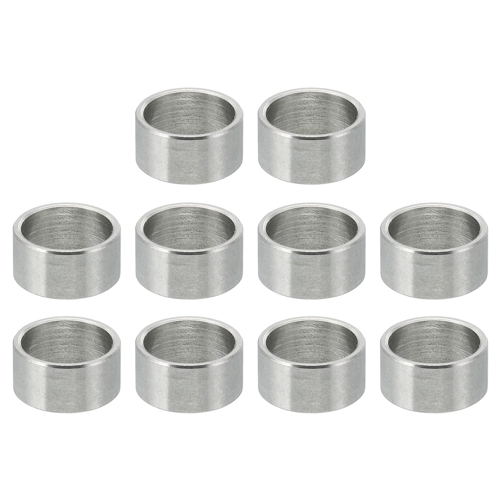 PATIKIL M10 Stainless Steel Spacers, 10 Pcs Metal Spacer Stainless Steel 10.2mm ID x 12mm OD x 6mm L Spacer Screw Standoff Round for 3/8" M10 Screw Bolts