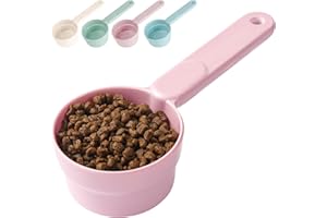 Joyinjojo Dog Food Scoop 1 Cup 1/2 Cup - Melamine Dog Food Measuring Cup, Pet Food Scoop for Dog Cat...Comfortable Long Handle for Easy to Scoop Food