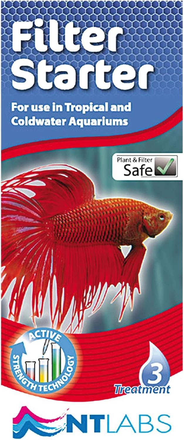 NT Labs Aquarium Filter Starter, Aquarium Filter Bacteria, Breaks Down Toxic Fish Waste, Prevents Ammonia & Nitrite