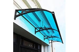 OCAZI Door Awning,with Aluminum Alloy Bracket,Awning,Awning for Door Entrance,Window awnings Exterior,Sun Shade,UV Protection,rain and Snow Protection - Blue - 120x150cm/47x59in