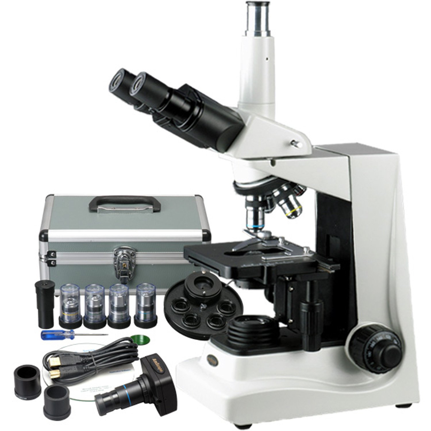 Amscope T600a Pct 10m 40x 1600x Turret Phase Contrast Trinocular