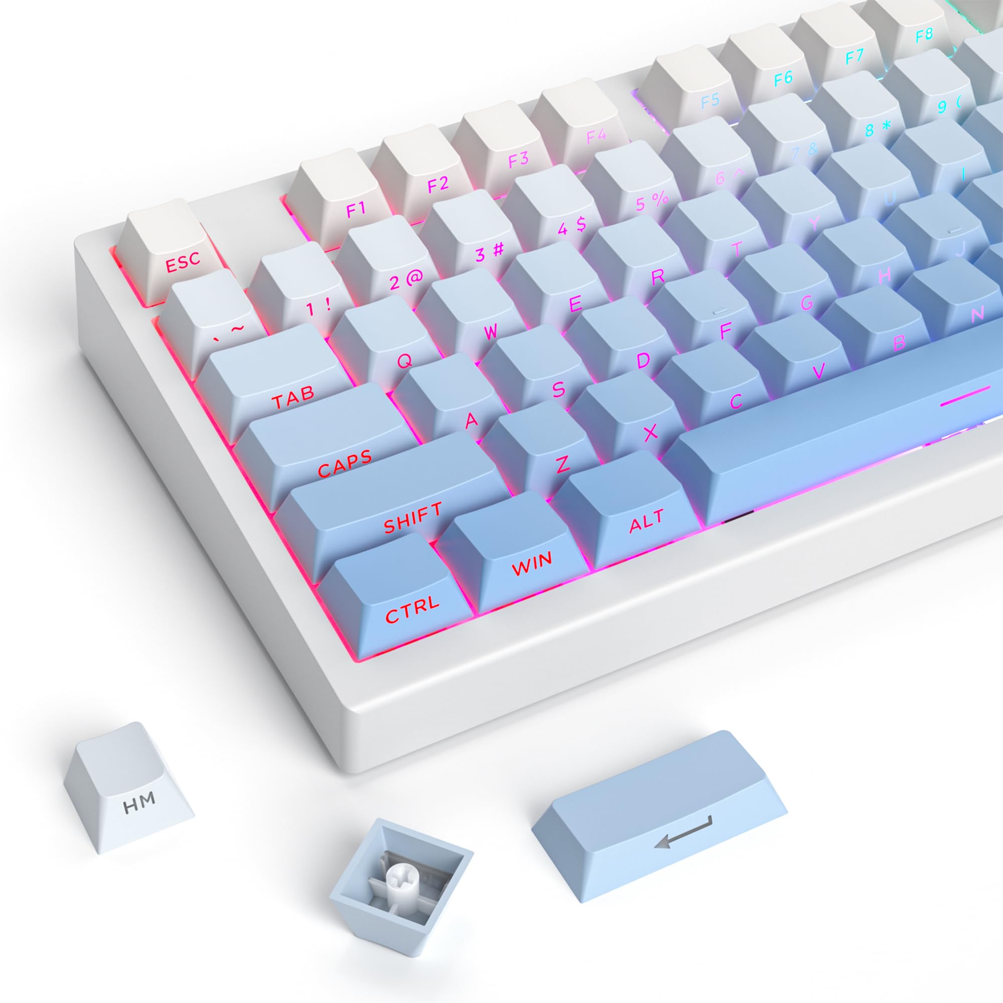 Red Gradient Keycaps Mua Guffercty kred PBT Cherry Profile keycaps 133-keys Gradient Side ...