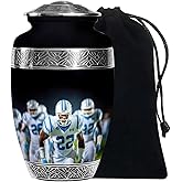 KARYLIZ Football Urns for Adult Ashes - Large Urns for Human Ashes Adult Female & Male - Funeral Urn for Burial - Decorative Cremation Urn for Women 10 Inch