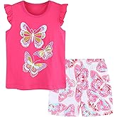 Frogwill Little Girls 2 Pieces Playwear Set with Bow and Applique