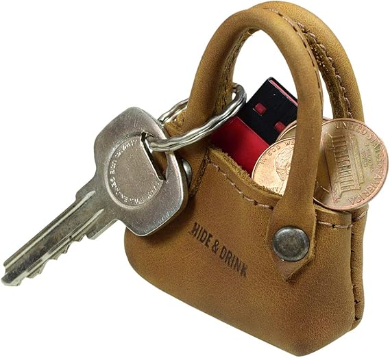 Hide & Drink, Leather Tiny Lady Bag/Key Ring/Holder/Coin Pouch/Case/Mini Bag/Accessories