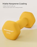 SONGMICS 2 x 1 kg Neoprene Dumbbells Hex Yellow SYL62YL view 2