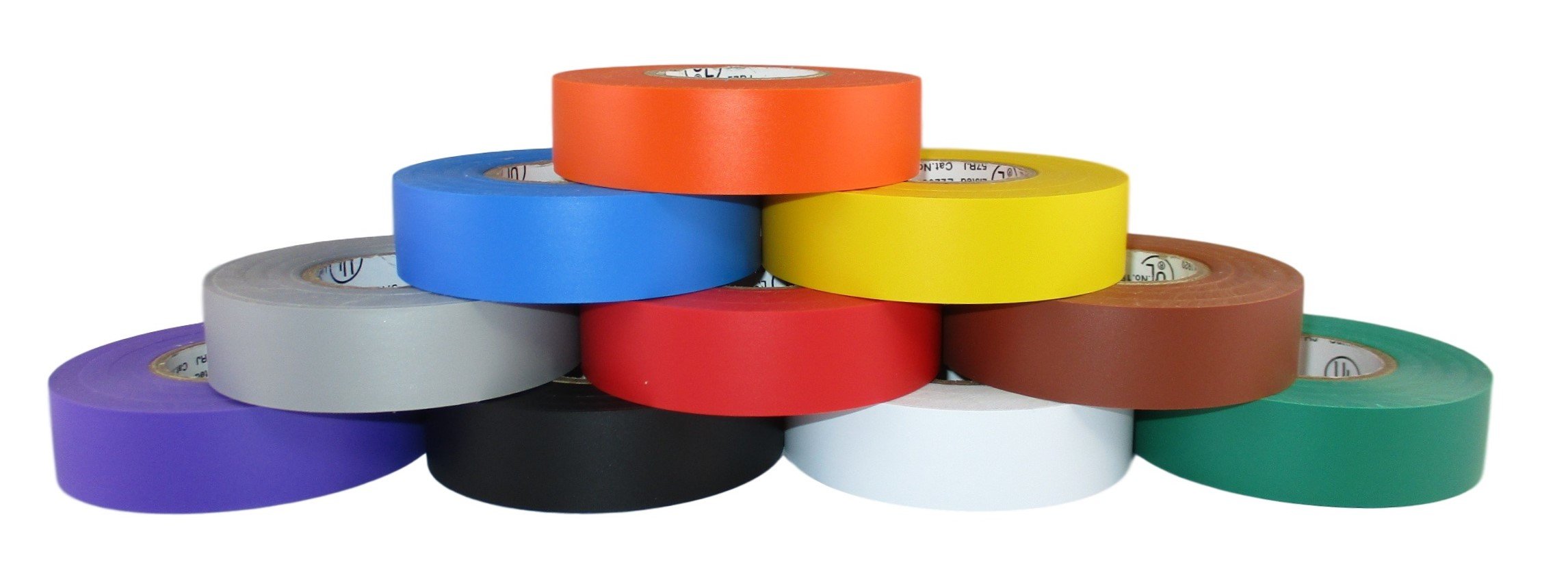 TradeGear Electrical Tape Assorted MATTE Rainbow Colors 10 Pk