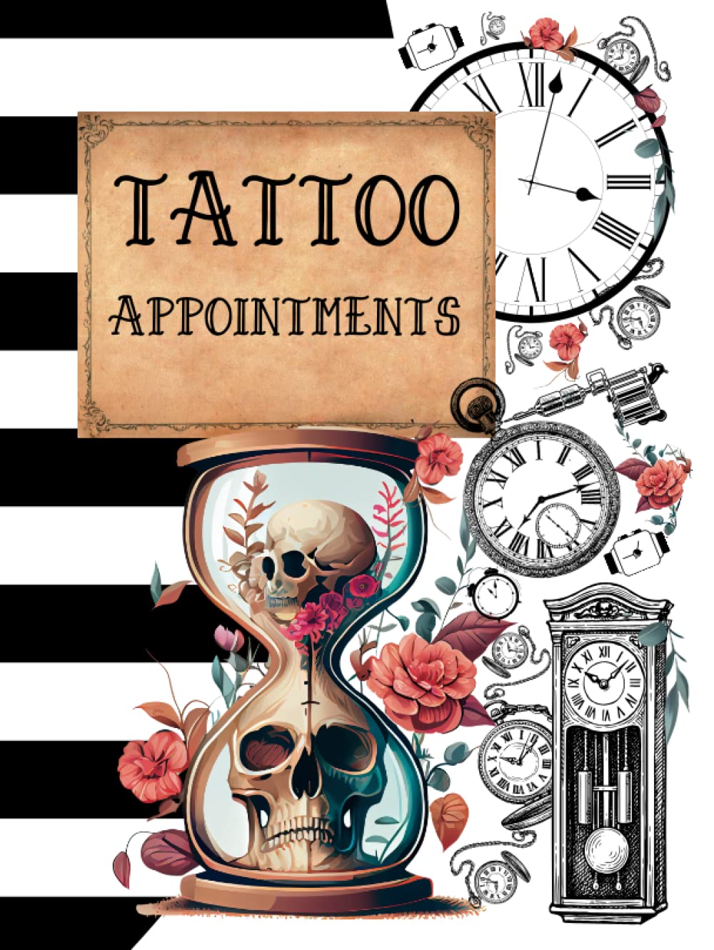 Tattoo Appointments: 2023-2024 Weekly, Daily Appointment Planner - Start Anywhere in the Year - Weekly Daily Diary that Includes Sketch - Notes - Contacts - Password