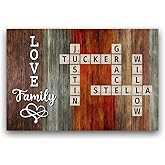 GIFTYGIFTS Family Whole Lot of Love Crossword Puzzle Art - Captured in A Moment, Cherished for A Lifetime Personalized Poster, Personalized Crossword Member's Names Wall Decor Gift Idea for Family