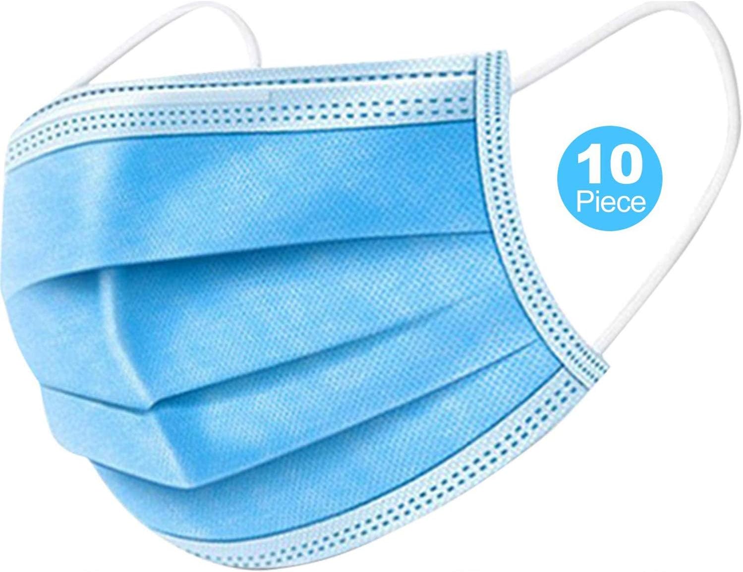 10pcs Thick 3-Ply Face Shield with Elastic Ear Loop Cover Full Face Anti-Dust (PWWCW5)