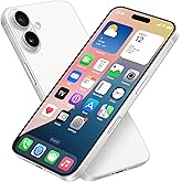 Dummy Fake Phone Model, Looks Like The RealPhone Compatible withPhone 16 Pro Max, for Cellphone Store Display or Send a ToyPhone for Kids (16,White,The Screen is Printed with Patterns)