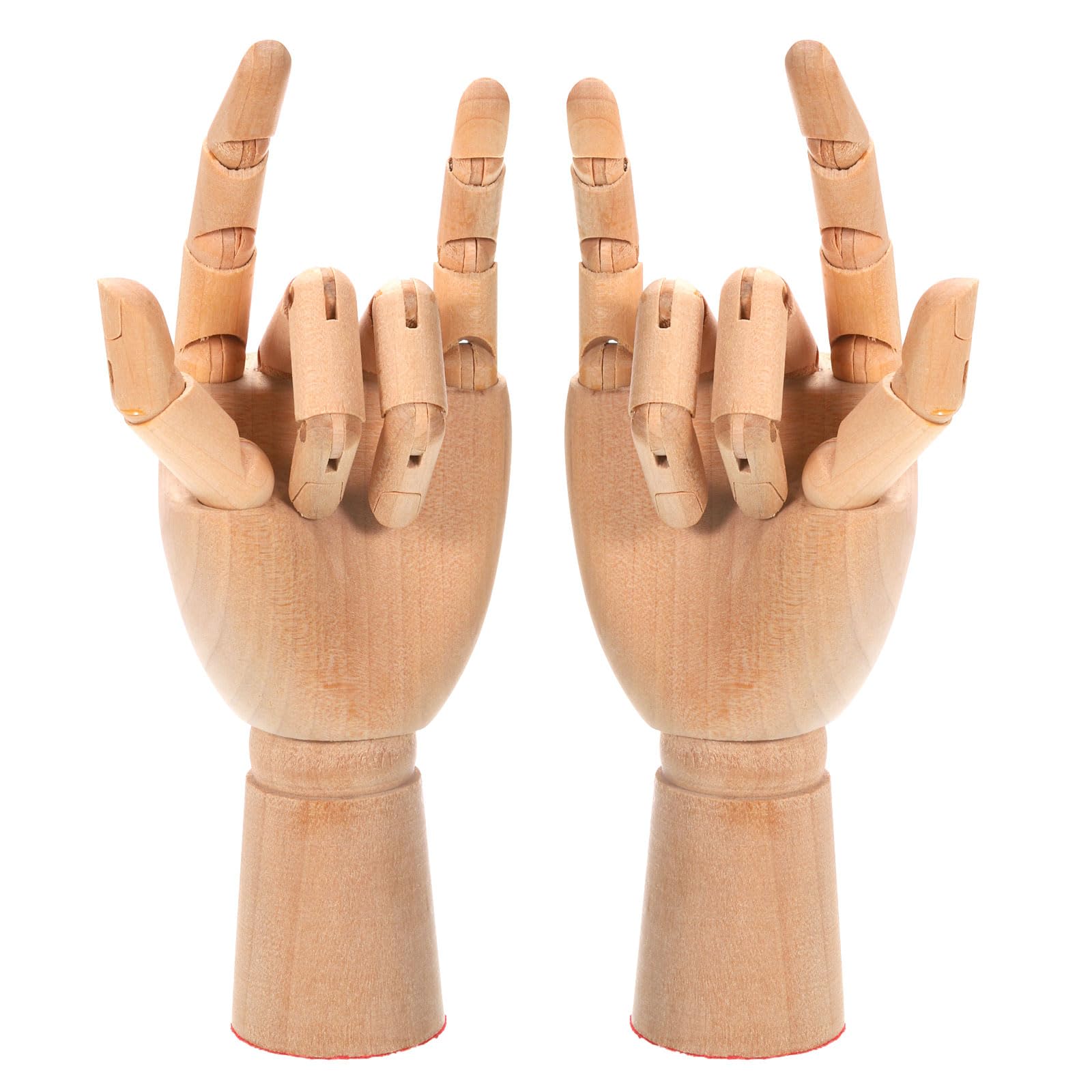 PATIKIL 7" Wooden Hand Model, Artist Mannequin Right and Left Hand Model Flexible Movable Manikin Jointed Figure for Sketching Painting Drawing Decoration
