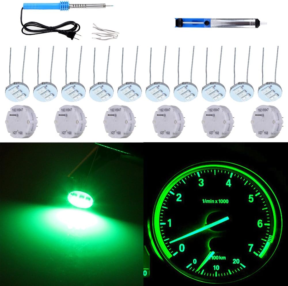 CCIYU X27 168 Stepper Motor Repair Kit Replacement fit for Instrument Cluster Gauge(6 Motors,10 Backlight Bulbs,1 Soldering Iron,1 Solder Sucker)