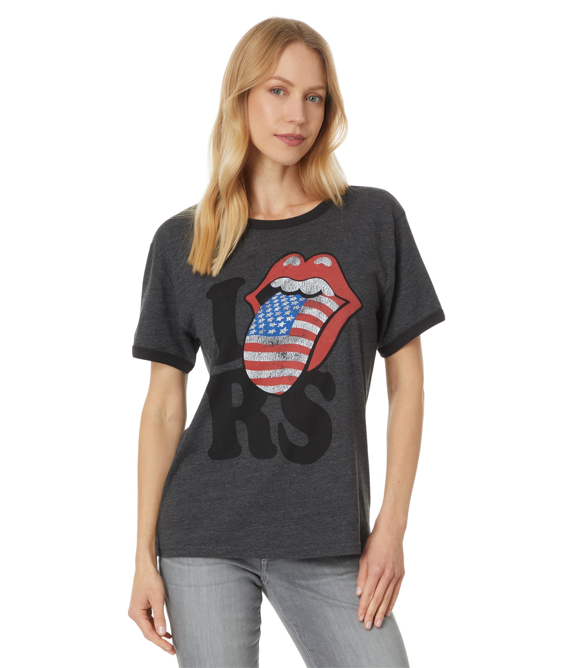 Lucky Brand Women’s Boyfriend Tee, Charcoal Heather