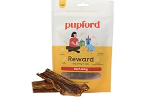 Pupford Beef Jerky Treats for Dogs for Large & Small Dogs of All Ages | Made in USA, 100% Real Meat & No Fillers | Dogs Love These Tasty Dog Snacks (Beef 4 oz)