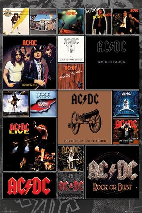 empireposter 745583 AC/DC - Covers - Musikposter Heavy Metal Hard Rock AC-DC, Papier, Bunt, 91.5 x 61 x 0.14 cm