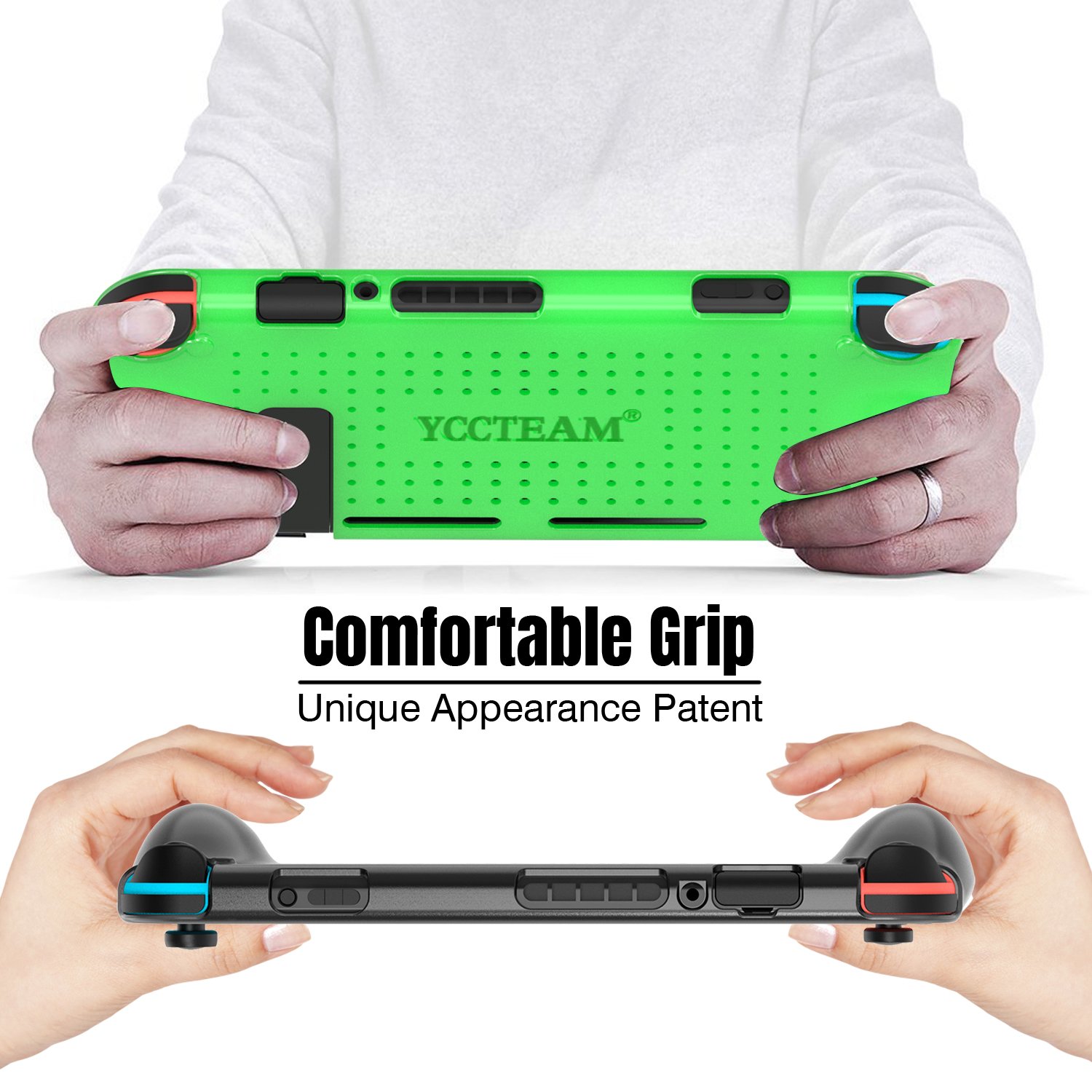 Protective Case for Nintendo Switch, Comfortable Soft TPU Full Body Protection Shock Absorption Heat Dissipation Design Cover Case for Nintendo Switch (Green)