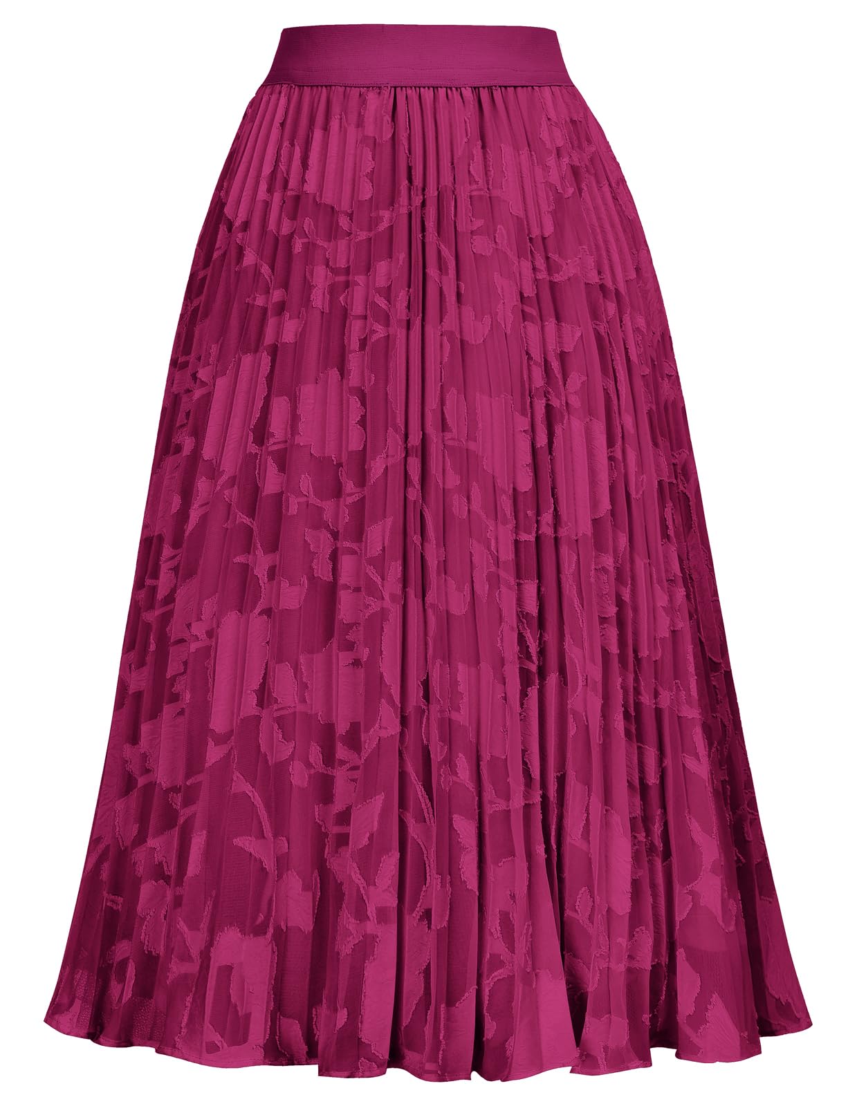 Photo 1 of GRACE KARIN Womens Casual A-Line Chiffon Skirts Pleated Swing Skirt Rose Red M