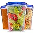 Plastic Food Deli Containers with Twist Top Lids - (32 Oz) - [3 Pack] - Soup & Food Storage Containers Takeout To Go - Airtig