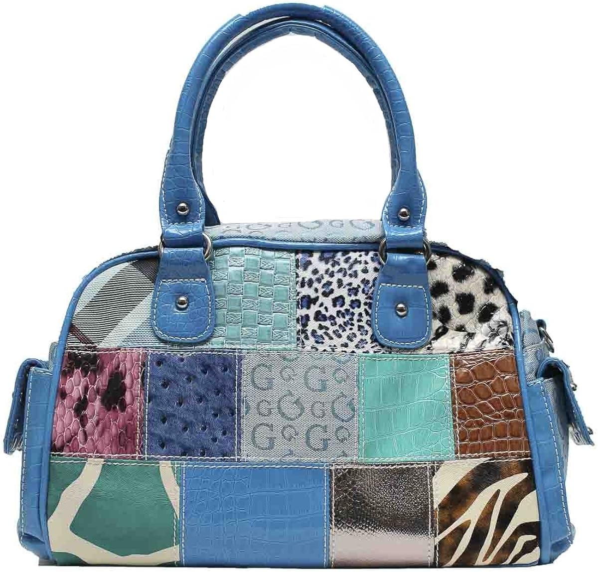 Signature"G" Designer Inspired Handbag Purse Multi Pattern Patchwork