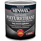 Minwax Fast Drying Polyurethane Protective Wood Finish, Clear Gloss, 1 Quart
