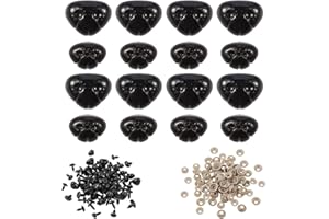 Plastic Safety Noses, 100 Pcs Plush Safety Noses for Making Plush Animal and Teddy Bear (Black)