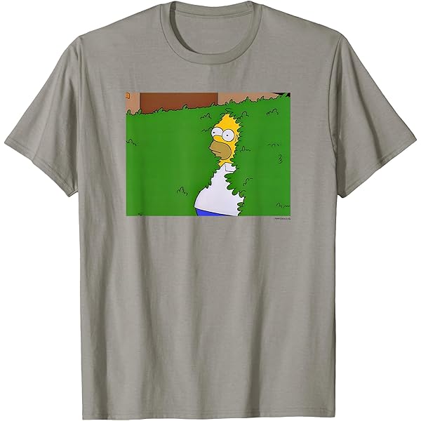 Amazon.com: The Simpsons Homer Simpson Into The Bushes V2 T-Shirt