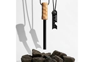 Überleben | Kräftig PRO Ferro Rod Fire Starter Survival Tool – Up to 20,000 Strikes, 1/2" Thick Fire Steel with Hardwood Handle, Multi-Tool Striker & Lanyard – Waterproof Camping Essentials