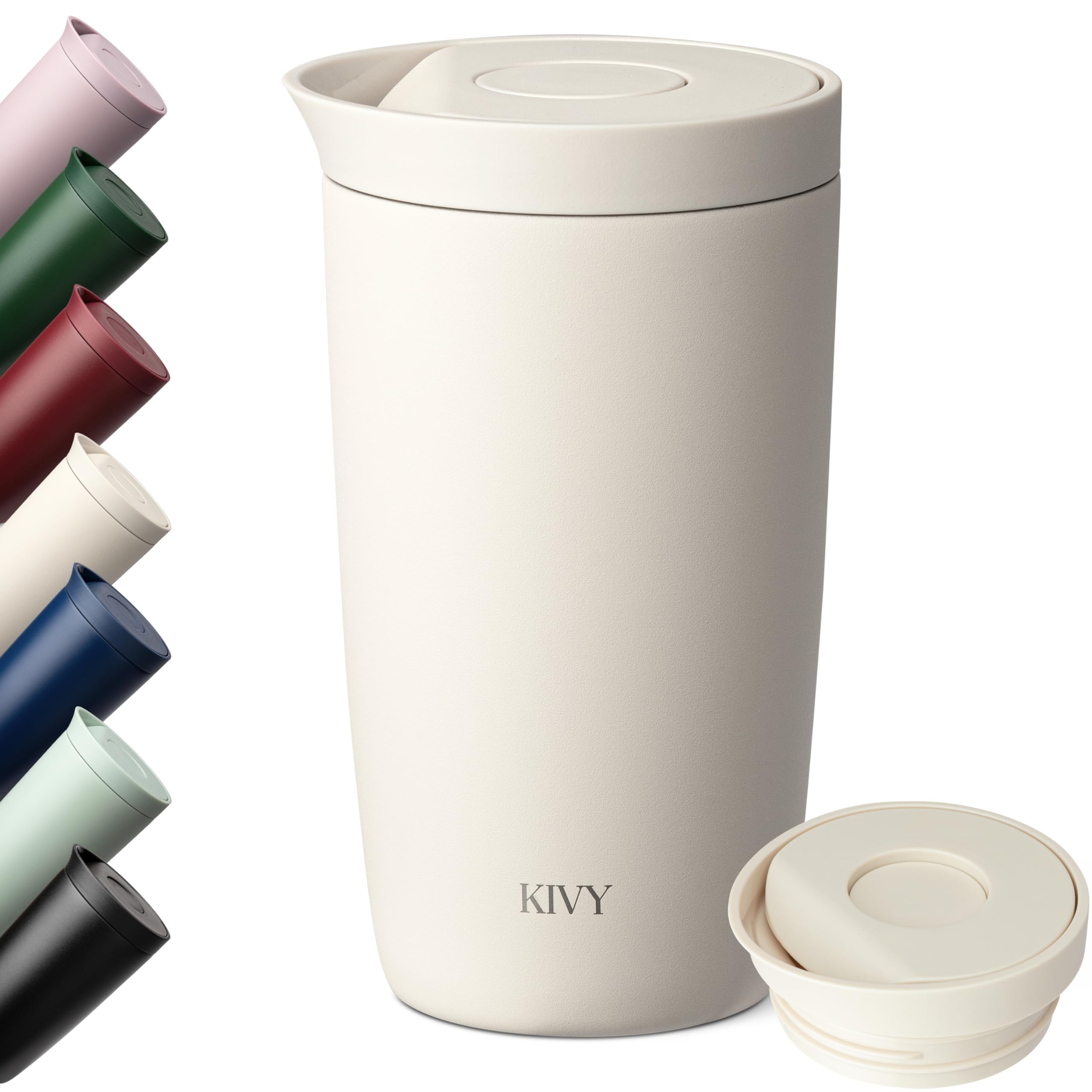Photo 1 of KIVY Travel Coffee Mug Tumbler [24h Cold | 6h Hot] Reusable Insulated Coffee Tumbler Stainless Steel - Spill Proof Coffee Travel Mug - Leakproof 12oz Insulated cup to go - Dishwasher Safe, BPA Free