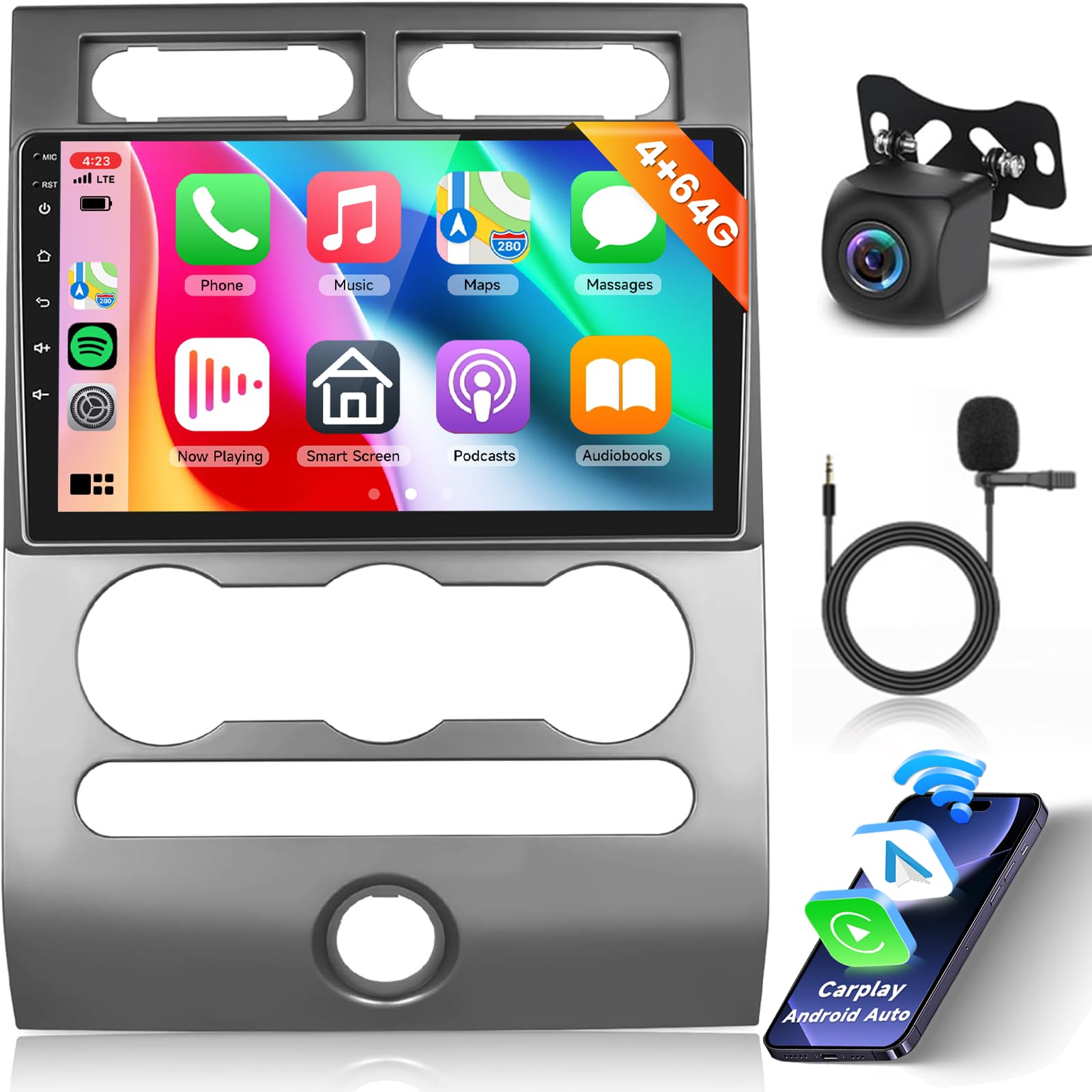 Photo 1 of ?? ??? Upgrade Car Stereo for Ford Expedition 2007-2014 Manual A/C Radio,9inch 1280X720P IPS Touch Screen/Wireless Carplay/AI DSP 32EQ/Android Auto/5.0 Bluetooth/WiFi/FM RDS/AHD Backup Camera