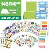 QUOKKA Magnetic Chore Chart for Kids with 145 Reward Cards - Autism ADHD Visual view 3