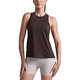 CRZ YOGA Cotton-Blend Workout Racerback Tank for Women Athletic High Neck Breathable Tops Casual Basic Sleeveless Shirts