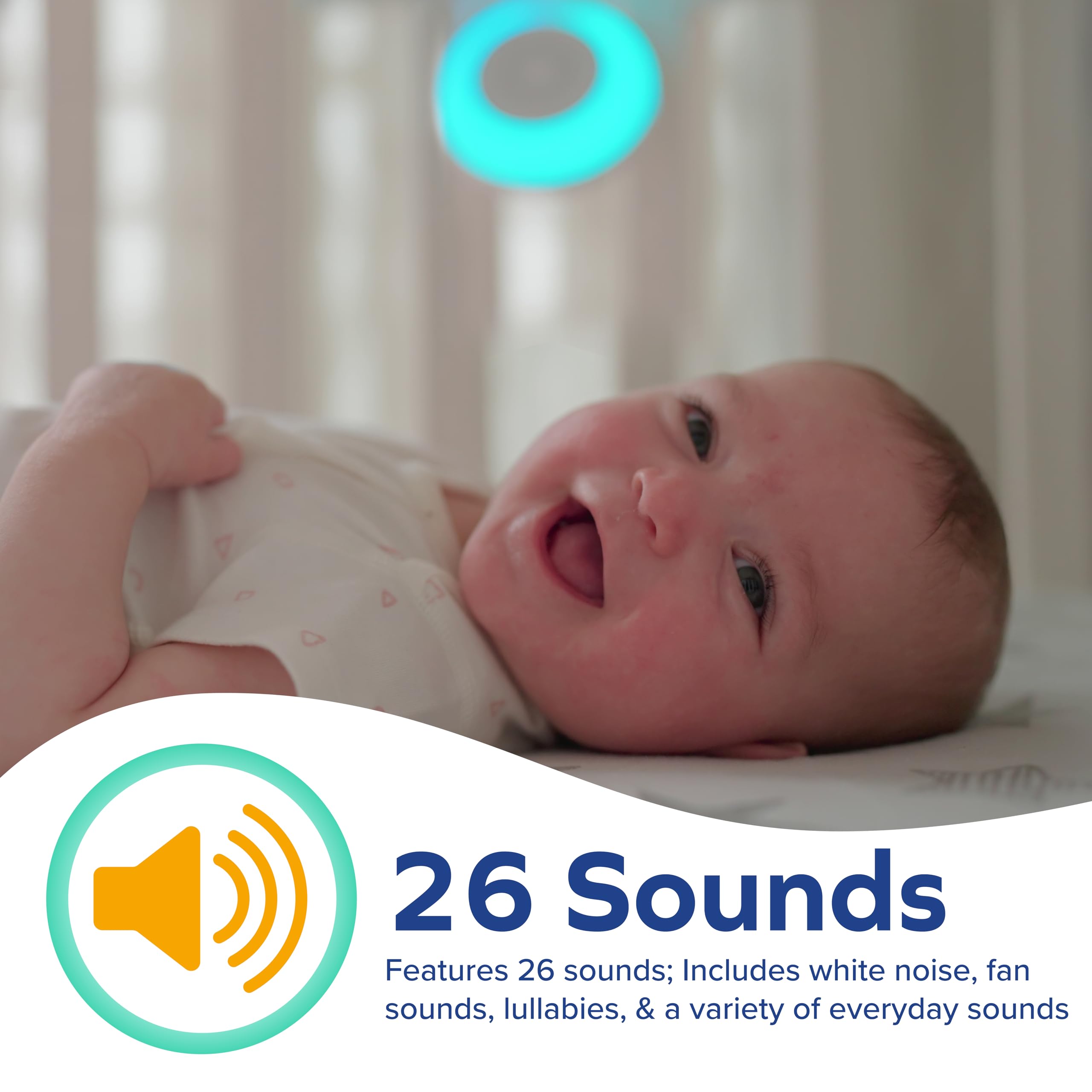 Dr. Talbot's Portable Sound Machine & Night Light - White Noise Machine with Battery Operated Night Light for Baby Nursery - Features 26 Sleep Sounds & 7 Light Colors - Baby Essentials